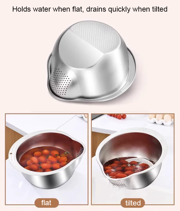 Thickened 304 Stainless Steel Rice Washing Basin\Kitchen Drainage Basin\Vegetable Washing Basin