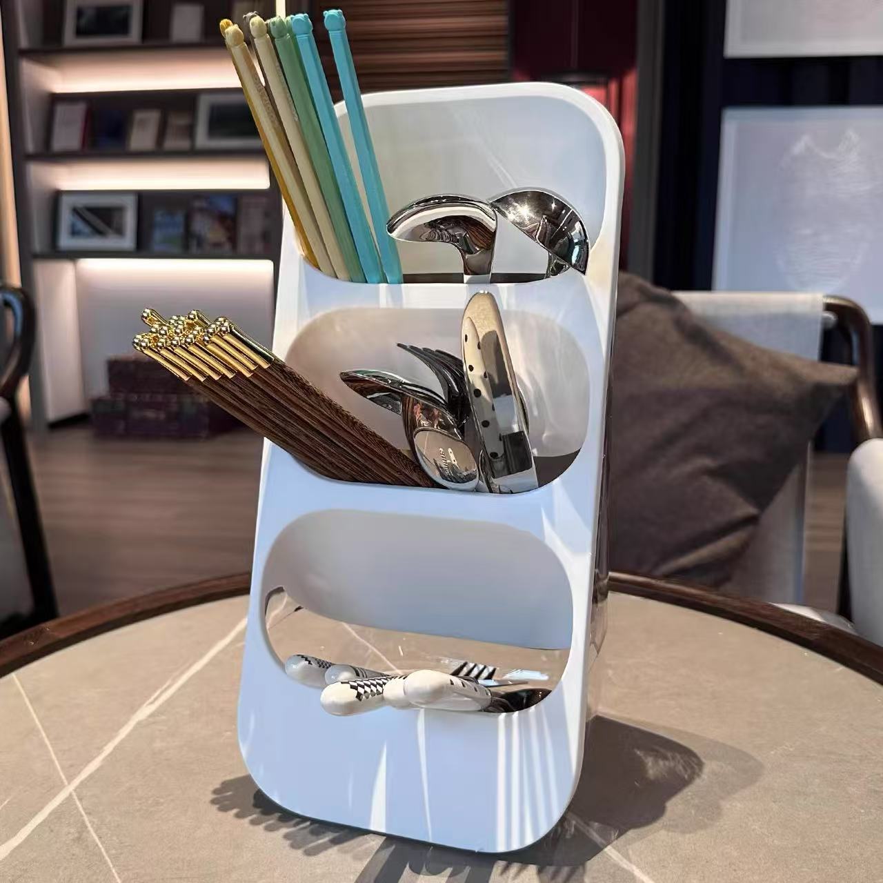 Chopsticks Storage Box Countertop Multifunctional Kitchen Cutlery Spoon Storage Rack Drain