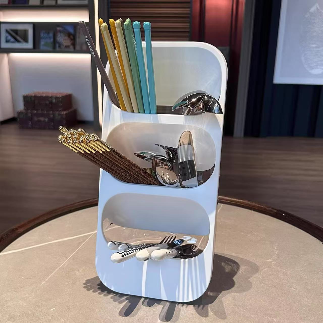 Chopsticks Storage Box Countertop Multifunctional Kitchen Cutlery Spoon Storage Rack Drain