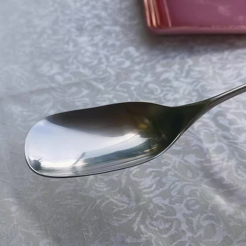 18/10 stainless steel mango serving spoon hotel restaurant canteen public spoon household public spoon square head large spoon