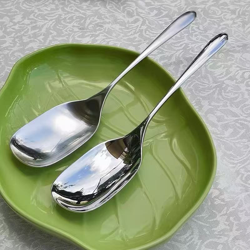 18/10 stainless steel mango serving spoon hotel restaurant canteen public spoon household public spoon square head large spoon