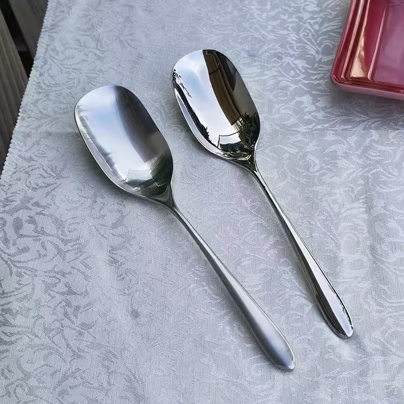 18/10 stainless steel mango serving spoon hotel restaurant canteen public spoon household public spoon square head large spoon