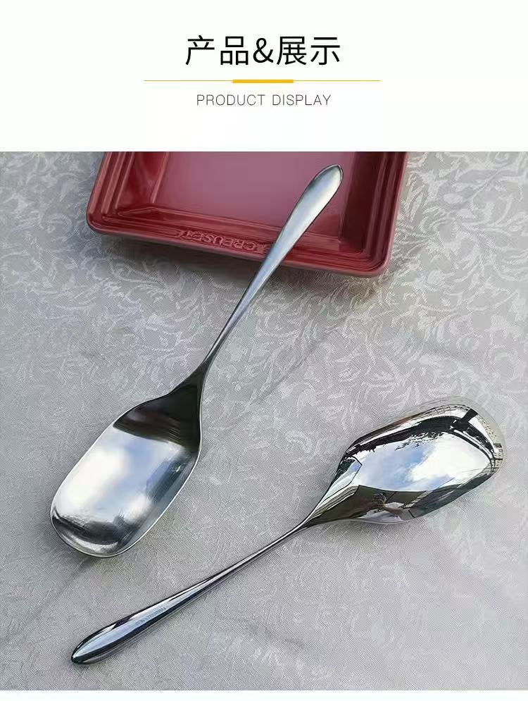 18/10 stainless steel mango serving spoon hotel restaurant canteen public spoon household public spoon square head large spoon