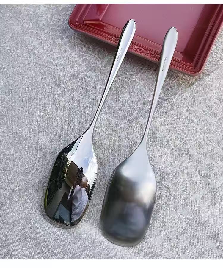 18/10 stainless steel mango serving spoon hotel restaurant canteen public spoon household public spoon square head large spoon