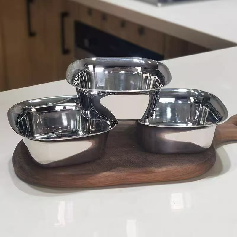 304 stainless steel thickened square small bowl side dish bowl fruit snack bowl high-end small cooking bowl