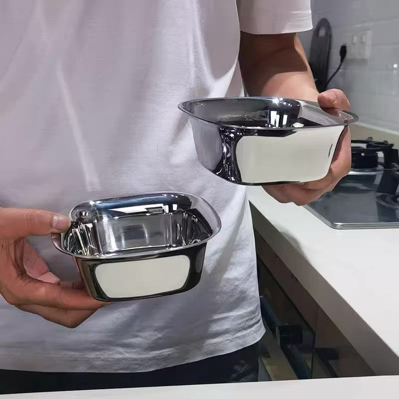 304 stainless steel thickened square small bowl side dish bowl fruit snack bowl high-end small cooking bowl