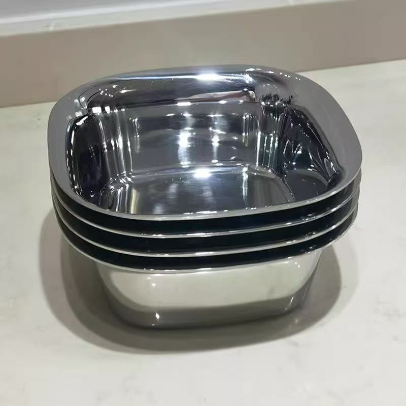 304 stainless steel thickened square small bowl side dish bowl fruit snack bowl high-end small cooking bowl