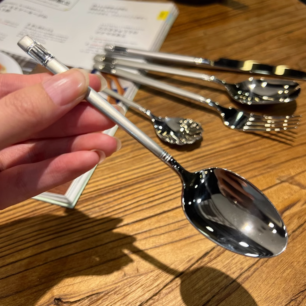 304 Stainless Steel Small Round Spoon Stirring Spoon Dessert Teaspoon