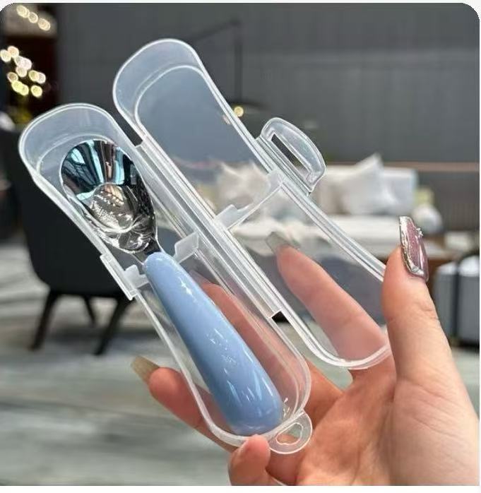 316L Stainless Steel Baby Feeding Spoon/Weaning Spoon with Storage Case