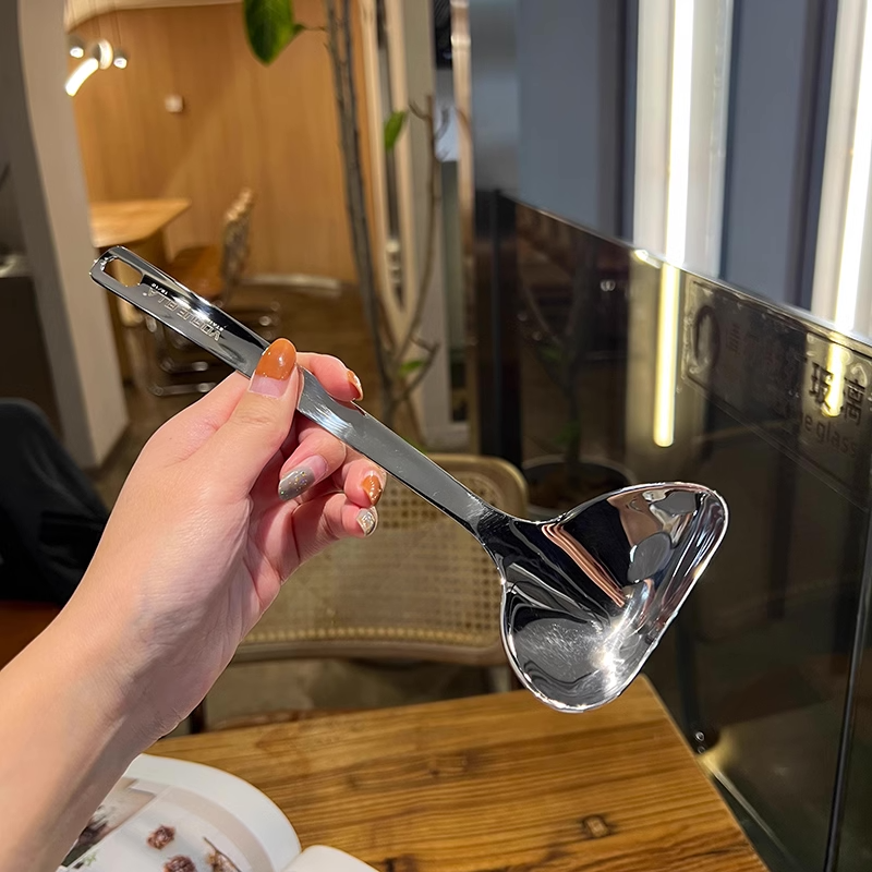 18/10 Stainless Steel Standing Soup Ladle and Strainer Hot Pot Serving Spoon