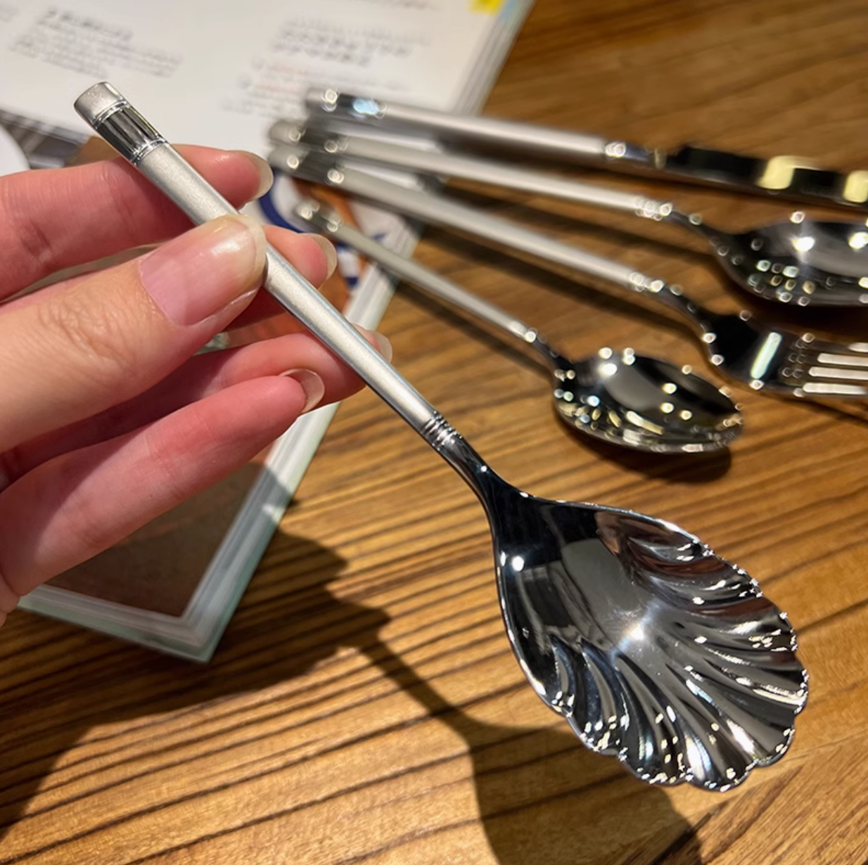 304 Stainless Steel Small Round Spoon Stirring Spoon Dessert Teaspoon