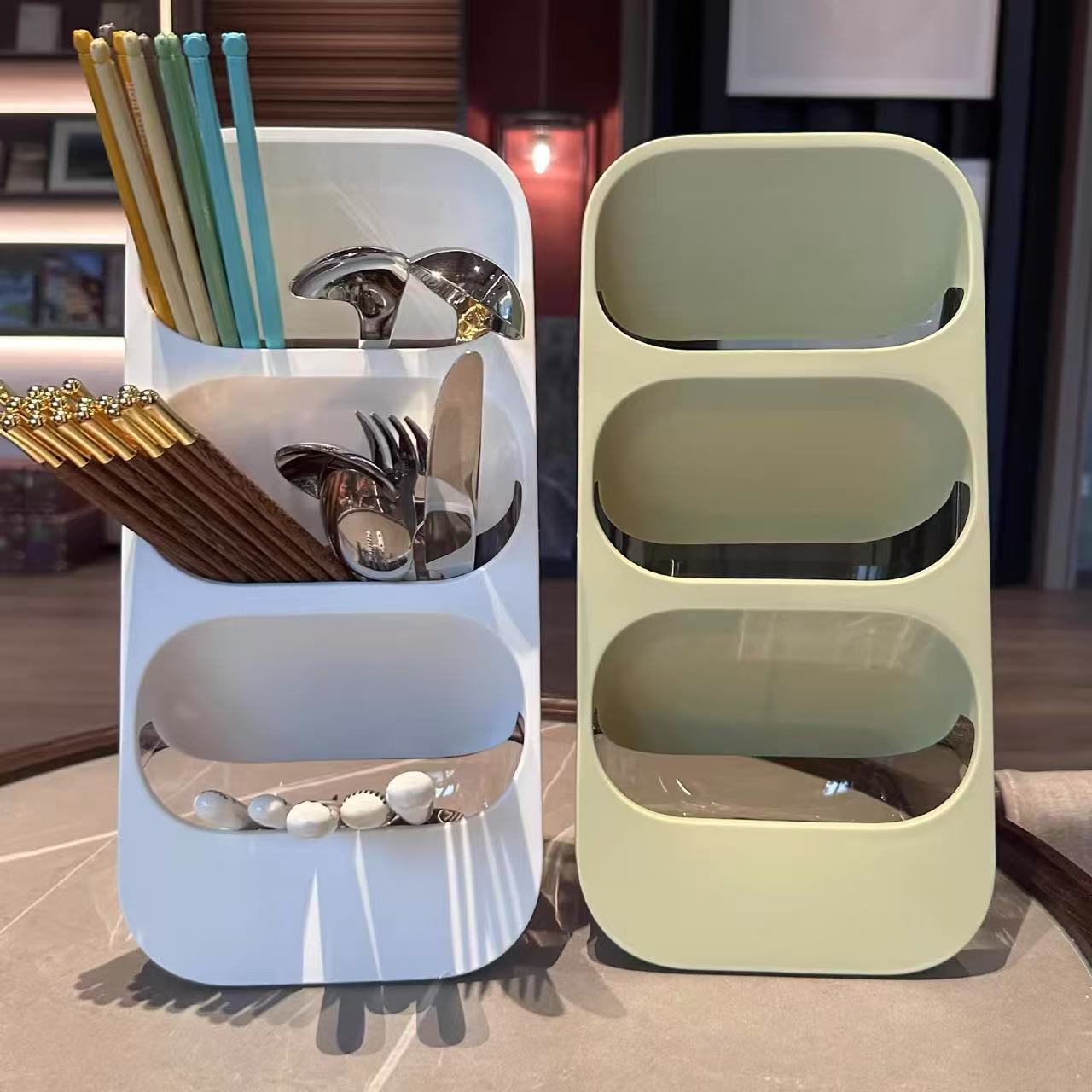 Chopsticks Storage Box Countertop Multifunctional Kitchen Cutlery Spoon Storage Rack Drain