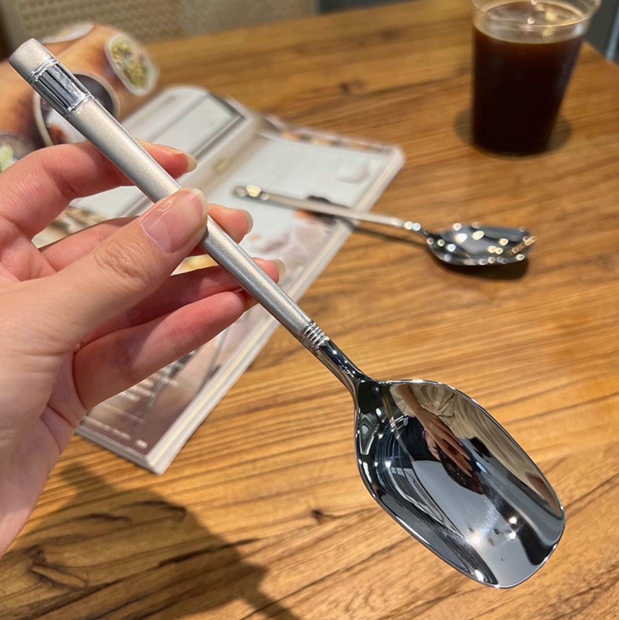 304 Stainless Steel Small Round Spoon Stirring Spoon Dessert Teaspoon
