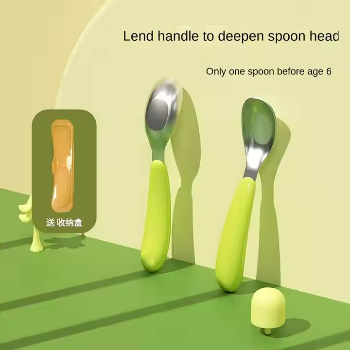 316L Stainless Steel Baby Feeding Spoon/Weaning Spoon with Storage Case