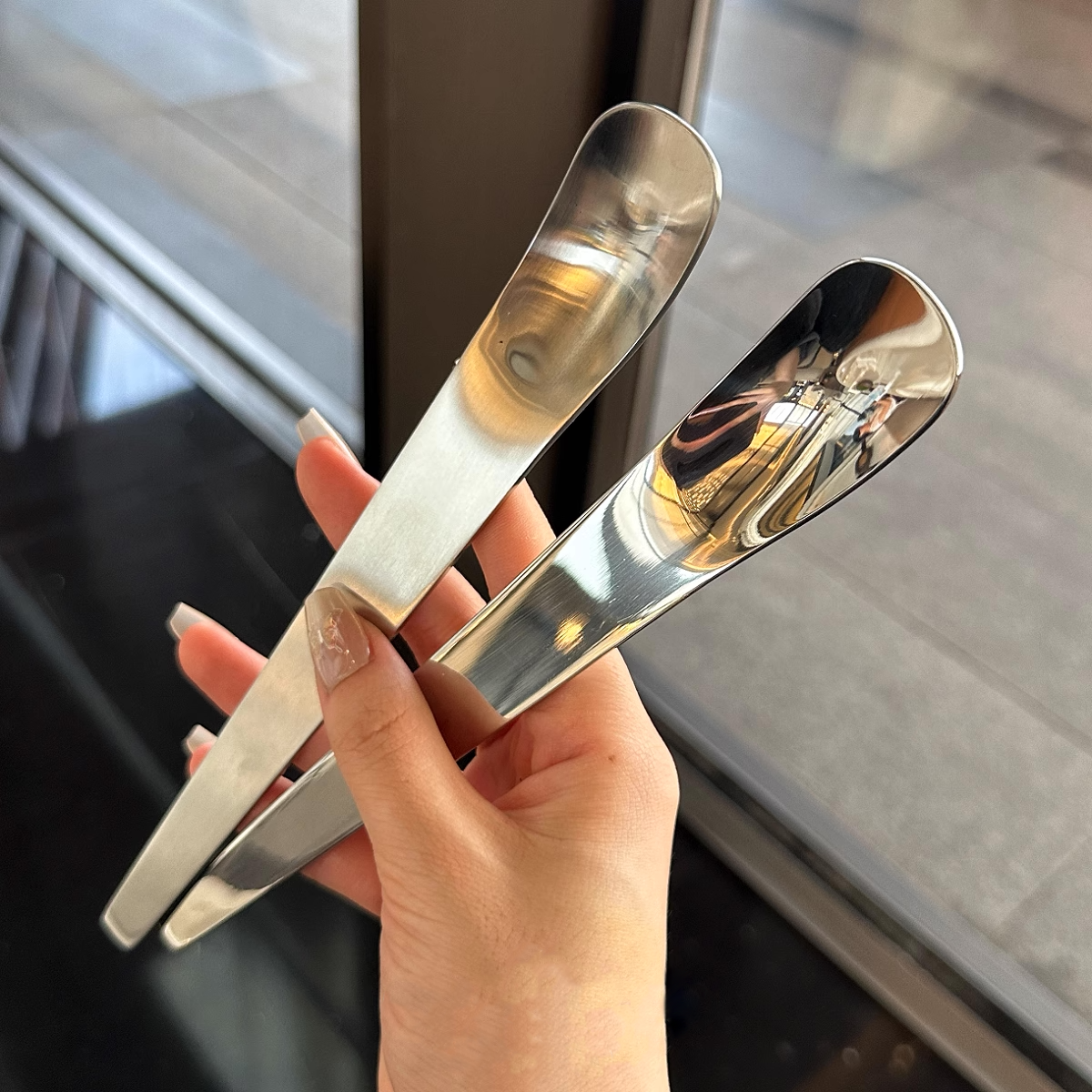 316 Stainless Steel Dessert Spoon, Cake Spoon, Flat-head Yogurt Spoon, Square-head Mixing Spoon