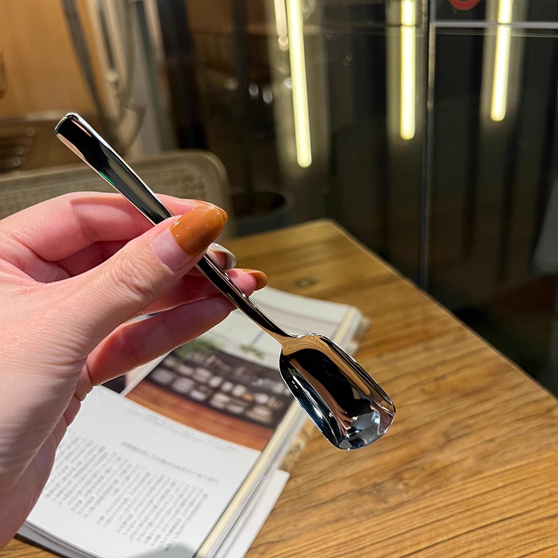 18/10 Stainless Steel Coffee Stirring Spoon with Shovel-Shaped Dessert Head
