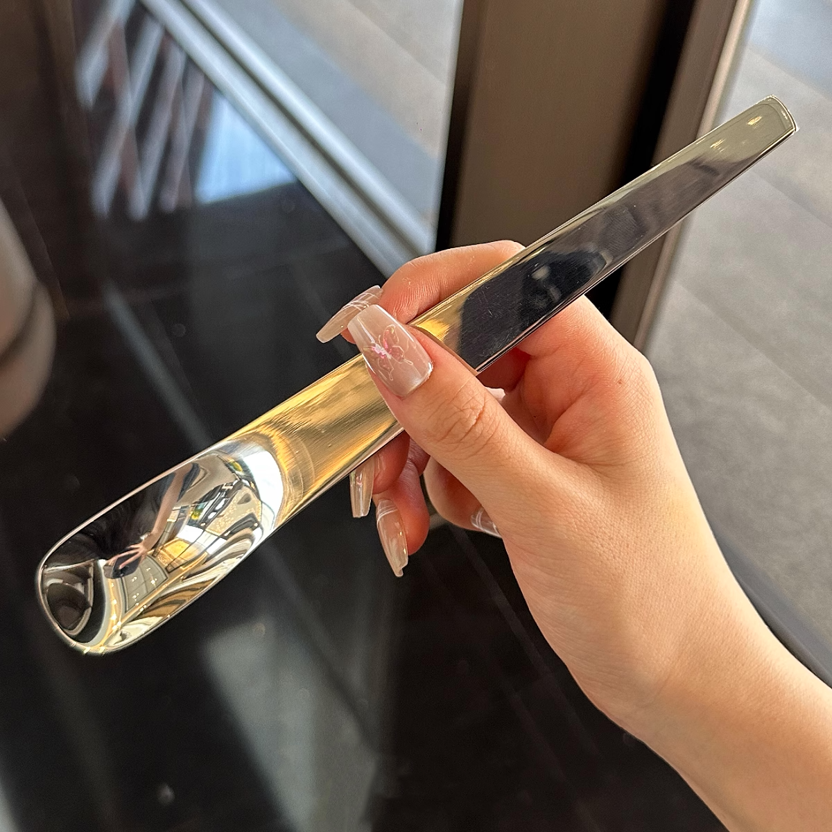 316 Stainless Steel Dessert Spoon, Cake Spoon, Flat-head Yogurt Spoon, Square-head Mixing Spoon