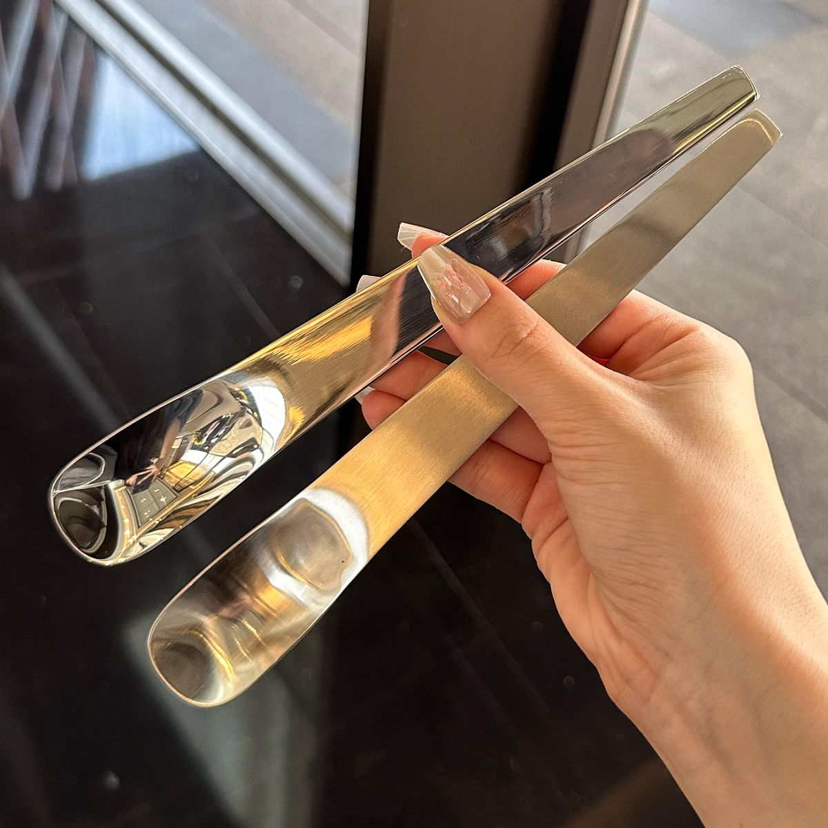 316 Stainless Steel Dessert Spoon, Cake Spoon, Flat-head Yogurt Spoon, Square-head Mixing Spoon