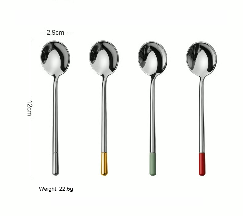 304 Stainless Steel Small Round Spoon Stirring Spoon Dessert Teaspoon