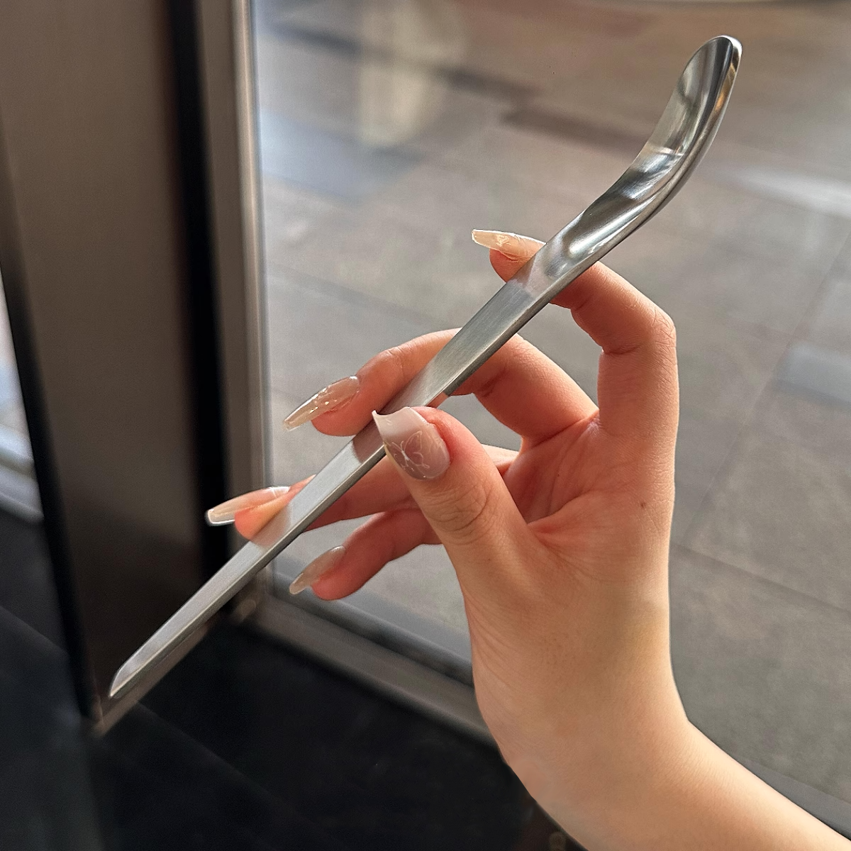 316 Stainless Steel Dessert Spoon, Cake Spoon, Flat-head Yogurt Spoon, Square-head Mixing Spoon