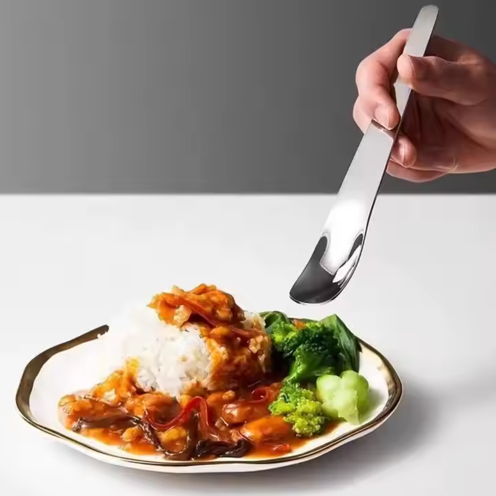 316 Stainless Steel Dessert Spoon, Cake Spoon, Flat-head Yogurt Spoon, Square-head Mixing Spoon