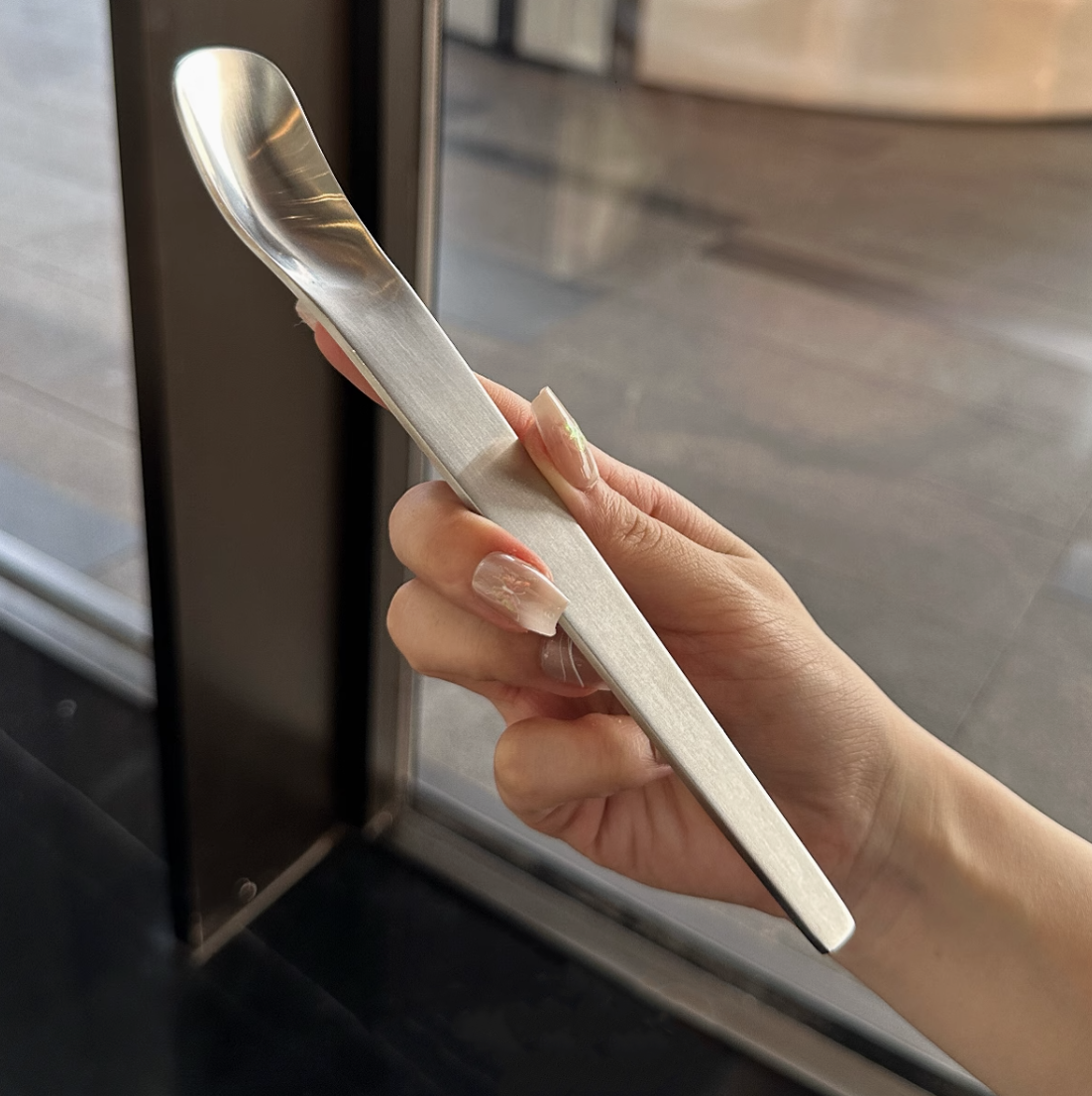 316 Stainless Steel Dessert Spoon, Cake Spoon, Flat-head Yogurt Spoon, Square-head Mixing Spoon