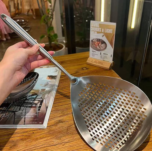 Large stainless steel colander