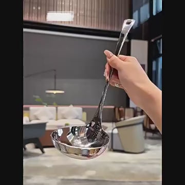 18/10 Stainless Steel Long-Handle Soup Ladle and Strainer Hot Pot Set